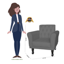 Ver imagem 5 de Jogo 2 Poltronas Decorativas Para Sala de Espera Classic Suede Cinza - LM DECOR
