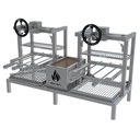 Ver imagem 1 de Parrilla Dupla de Alvenaria 118x45 Grelha Uruguaia e Argentina com Elevação e 6 Espetos