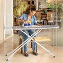 Ver imagem 7 de Tábua de Passar Roupa em Aço com Altura Regulável Suporte para Ferro e Prateleira Top Plus Estampa Branco