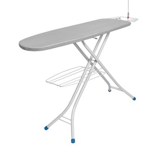 Tábua de Passar Roupa Extra Forte em Aço Metalizado com Suporte para Ferro 2001 Top Plus