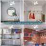 Ventilador Lampada De Teto Silencioso E27 Controle 6 Helices Ajustavel Iluminaçao Dimerizavel Verao  - 10
