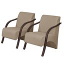 Ver imagem 1 de Kit 2 Poltronas Decorativas Vênus 1 Lugar Braço Pé Madeira D Salla Suede Cappuccino