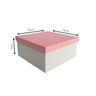 Caixa 100% MDF (19x19x09) Rosa/Branco - 2