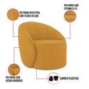 Ver imagem 4 de Sofá 2 Lugares Orgânico 140cm Morgan e 2 Poltronas Lua Veludo D03 - D’Rossi
