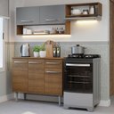 Ver imagem 1 de Armário de Cozinha Compacta 165cm Rustic/Cinza Emilly Madesa 07