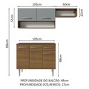 Ver imagem 4 de Armário de Cozinha Compacta 165cm Rustic/Cinza Emilly Madesa 07