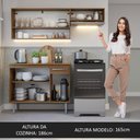 Ver imagem 6 de Armário de Cozinha Compacta 165cm Rustic/Cinza Emilly Madesa 07