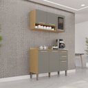 Ver imagem 1 de Cozinha Compacta Modulada 2 Peças 6 Portas 2 Gavetas Bella Cinza/Jequitibá/Granizo
