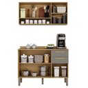 Ver imagem 5 de Cozinha Compacta Modulada 2 Peças 6 Portas 2 Gavetas Bella Cinza/Jequitibá/Granizo