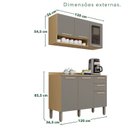 Ver imagem 3 de Cozinha Compacta Modulada 2 Peças 6 Portas 2 Gavetas Bella Cinza/Jequitibá/Granizo