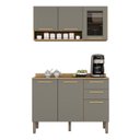 Ver imagem 2 de Cozinha Compacta Modulada 2 Peças 6 Portas 2 Gavetas Bella Cinza/Jequitibá/Granizo