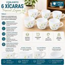 Ver imagem 6 de Conjunto Xícaras Tropical Lagoon 6 Unidades Vidro Branco 130ml Fratelli