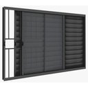 Ver imagem 1 de Veneziana 3 Folhas 1,00 X 1,20 Com Grade Alumínio Preto