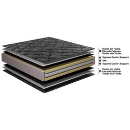 Colchão Queen Ortopédico Black 158x198x32 Double Face Espuma D33 Preto - 6