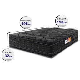 Colchão Queen Ortopédico Black 158x198x32 Double Face Espuma D33 Preto - 2