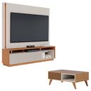 Ver imagem 1 de Estante Home Theater Jordão Off White Freijó com Mesa de Centro Jeri Freijó Off White - Colibri