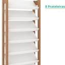 Ver imagem 4 de Armário Estante Sapateira 8 Prateleiras Az1006 Tecnomobili Amêndoa/branco