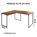Ver imagem 5 de Mesa em L para Notebook e Computador 120x90 cm - Freijó