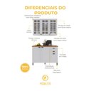 Ver imagem 5 de Armário de Cozinha Modulada Compacta Fidelitá Nara 100% MDF 2 Peças 120cm 6 Portas 2 Gavetas com