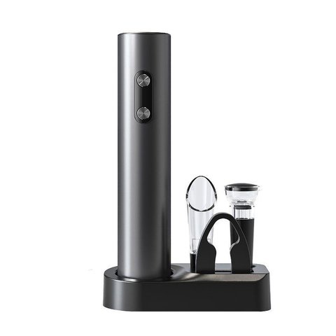 Kit 4 Acessório Vinho Abridor Tampa Bico Dosador Corta Lacre