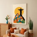 Ver imagem 4 de Quadro Canvas Arte Rio Cristo e Favela 90x60cm Mold Preta