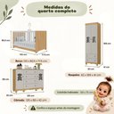 Ver mais imagens de Quarto de Bebê Completo com Berço Americano 3 em 1 Flor Multimóveis MP4918 Madeirado/Off White