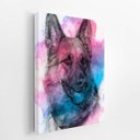 Ver imagem 2 de Quadro Cachorro Pastor Alemão Aquarela Tinta Canvas 60x40cm