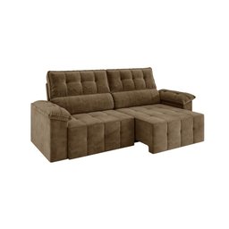 Sofá Santiago 2,20m Retrátil Reclinável Xflex Sofás Suede - 4