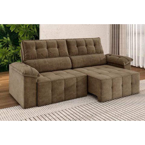 Sofá Santiago 2,20m Retrátil Reclinável Xflex Sofás Suede