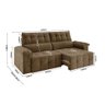 Sofá Santiago 2,20m Retrátil Reclinável Xflex Sofás Suede - 2