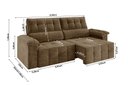 Ver imagem 2 de Sofá Santiago 2,20m Retrátil Reclinável Xflex Sofás Suede