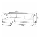 Ver imagem 2 de Sofá Sala de Estar Atena Chaise Esquerdo Pés de Ferro 344cm 6 Lugares Bouclê Verde Claro M1 - Monari