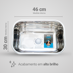 Cuba Pia Numero 1 Cozinha Inox Dotec 46x30x17 Valvula Sifao - 3