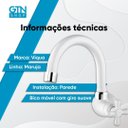 Ver imagem 5 de Torneira Giratória Multiuso Parede Maruja 1130992 Viqua Branco com Cromado