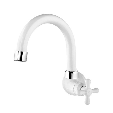 Torneira Giratória Multiuso Parede Maruja 1130992 Viqua Branco com Cromado