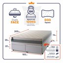Ver imagem 3 de Conjunto Box Baú Super King Oxford Branco 193x203x74 Espuma D33