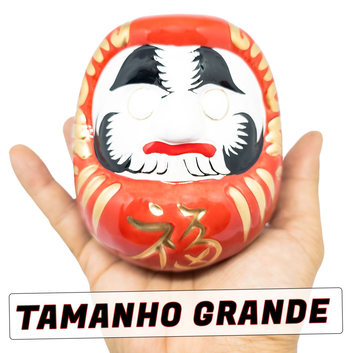 Enfeite Decorativo Daruma Boneco Sorte Paz Prosperidade Fortuna Zen Decoração Casa - Vermelho - 5