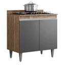 Ver imagem 1 de Balcao Cooktop 4 ou 5 Bocas Cozinha 2 Portas Freijó Cinza