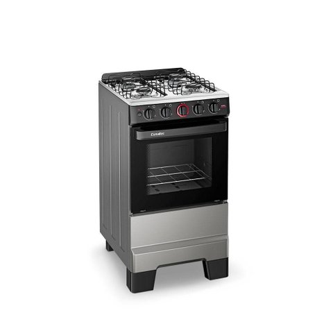 Fogão a Gás Mesa Inox Forno 50l Limpa Fácil e Acendimento Automático Esmaltec F4iai Inox 4 Bocas
