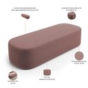 Ver imagem 2 de Cabeceira Cama Box Casal 140cm Lanna com Puff Recamier Doha W01 Suede Rosê - Lyam Decor