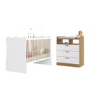 Ver imagem 2 de Quarto Infantil Completo Cômoda 3 Gavetas e Berço Branco/mel