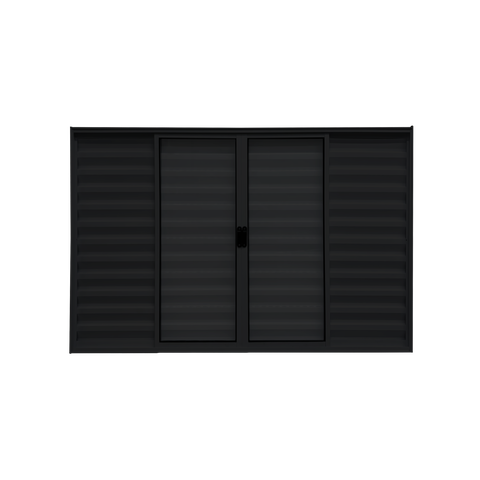 Veneziana 6 Folhas Aluminio Preto 1,00x1,50 Linha 18 Modular