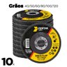 10x Disco Flap Lixa Grão 40 50 60 80 100 120 Madeira e Aço - 1