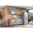 Ver imagem 5 de Armário Aéreo P/ Cozinha Marquesa C/ Nicho e 1 Porta Basculante Ripada 120cm Nature - Nesher