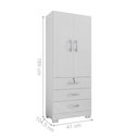 Ver imagem 2 de Guarda Roupa 3 Gavetas e 2 Portas Breda Branco
