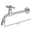 Ver imagem 2 de Torneira Tanque Reta Metal Bico Móvel Parede 18cm 1/4v C31