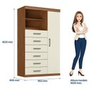 Ver imagem 6 de Guarda Roupa Casal Toledo 6 Portas com Cômoda Marabá Jatobá Areia - Santos Andirá