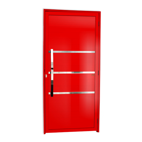 Porta Alumínio Lambril Evolution c/Puxador e.Vermelho 90 Brimak