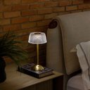 Ver imagem 2 de Luminária Touch Moderna LED Dourada Abajur Mesa Recarregável