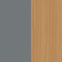 Ver imagem 4 de Mesa Cabeceira 3 Gavetas Puxador Cava 45 cm 100% MDF Cor:Cinza com Peroba